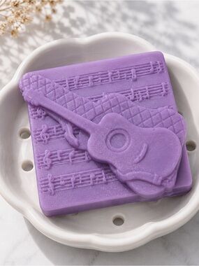 Cherry vanilla  Soap handmade guitar 2.5x2.5in 6oz oatmeal based
